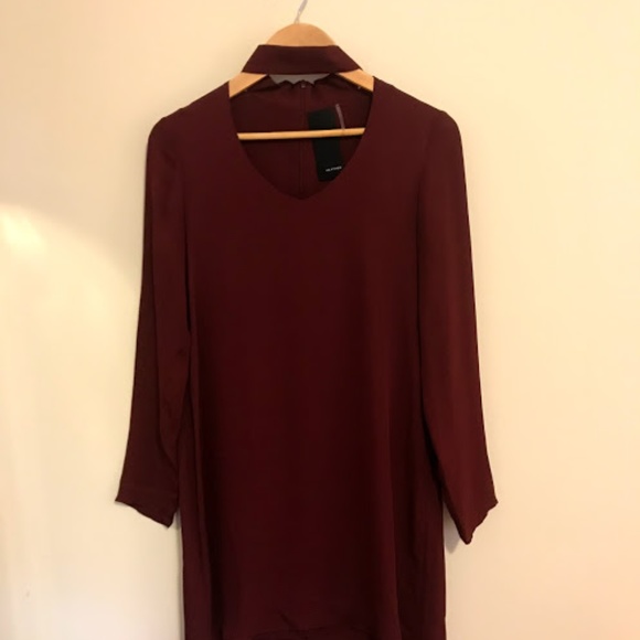 Silk Dress with Neck Detail - Picture 1 of 3